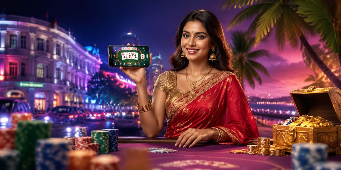 Indian woman playing online casino at mobile device in Delhi's Connaught Place