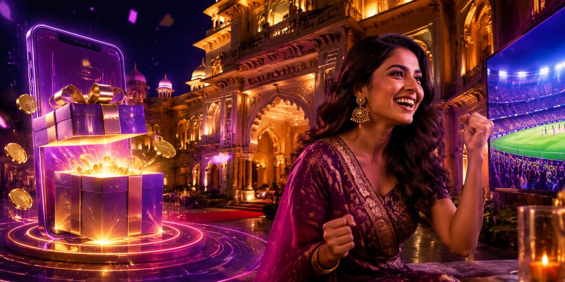 Neon-lit casino app on mobile device in India