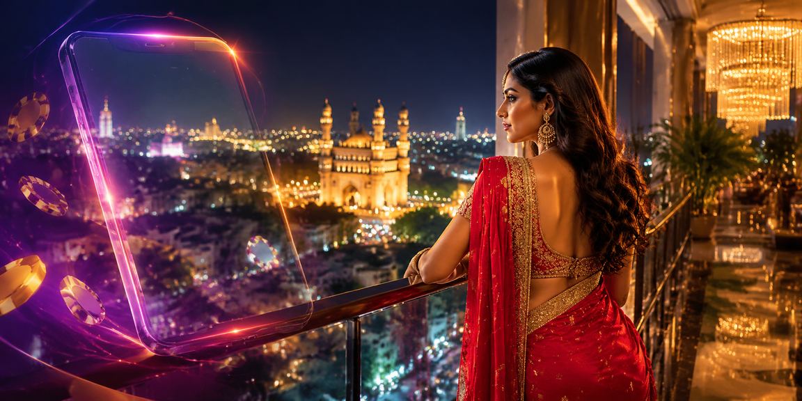 Player using mobile app for payments in India, traditional attire backdrop